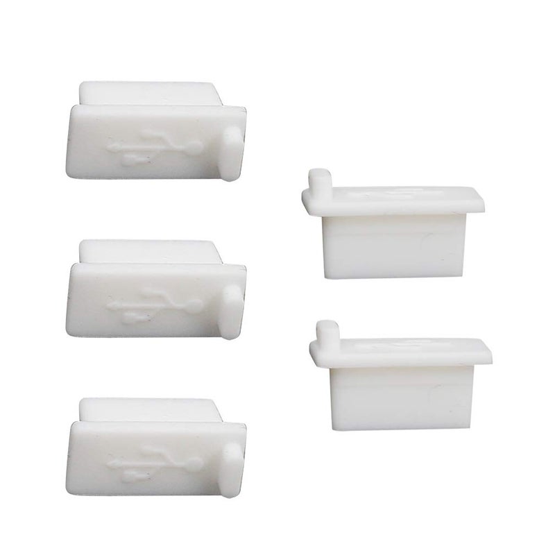 Hitefu Yoohey 20PCS Silicone USB A Type Female Anti Dust Cover Plug Protector Stopper Cover (White) - Image 1